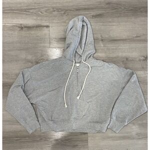 Aerie Cropped Zip Sweatshirt Size Medium- Grey